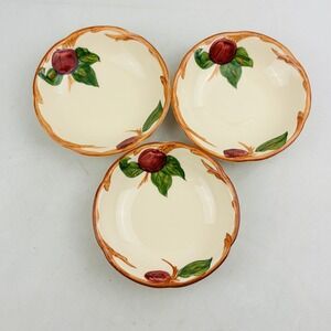 Franciscan Apple Fruit Dessert Sauce Bowl Lot of 3 California USA Made‎ Vintage